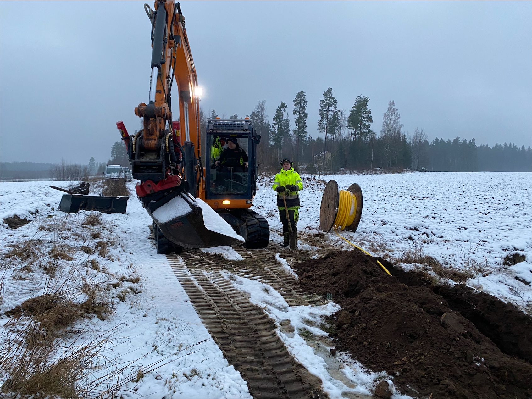 Grävning av fiber i Igelfors